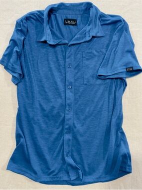 Reel Life Men's Short-Sleeve Button-Down Shirt — Slate Blue